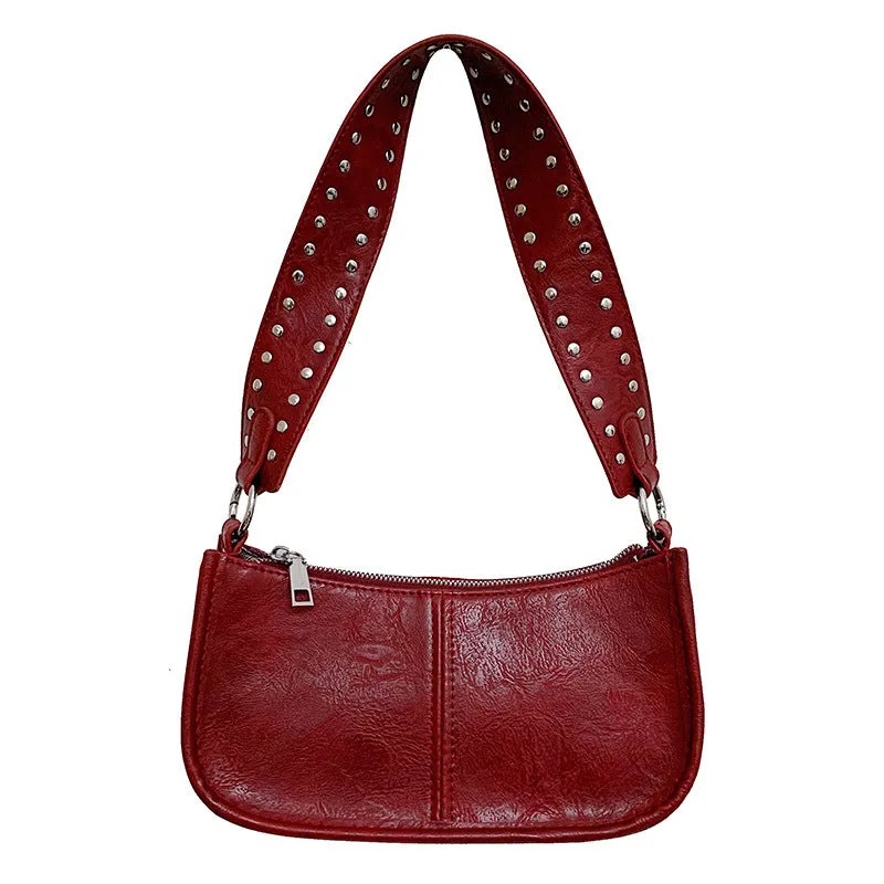 Attractive Women's Fashion Rivet Simple Texture Bags