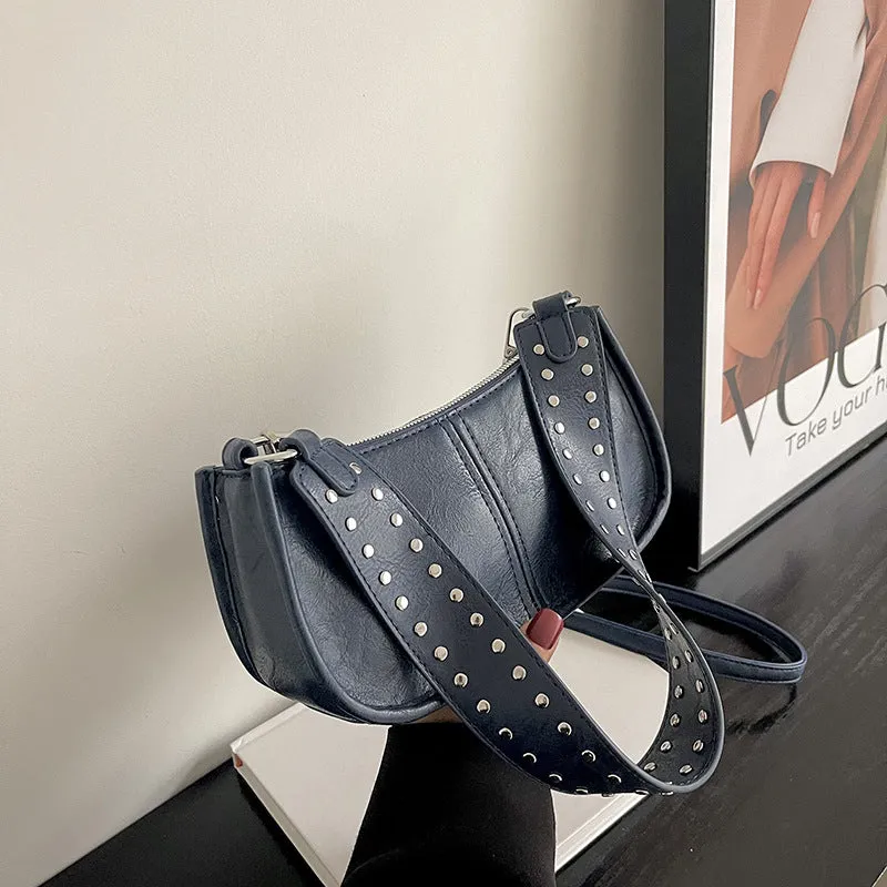 Attractive Women's Fashion Rivet Simple Texture Bags