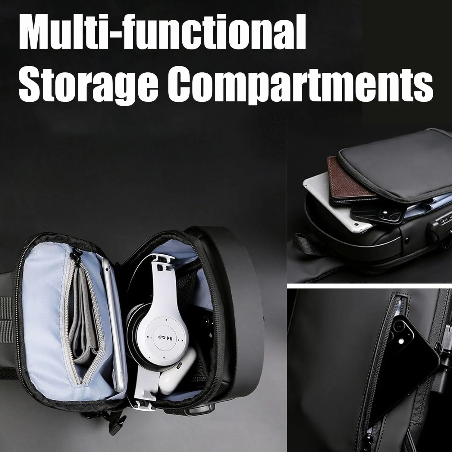 Auricz Bag, New Carbon Fiber Streamline Anti-Theft Sling Bag, Sports Crossbody Anti-Theft Shoulder Bag