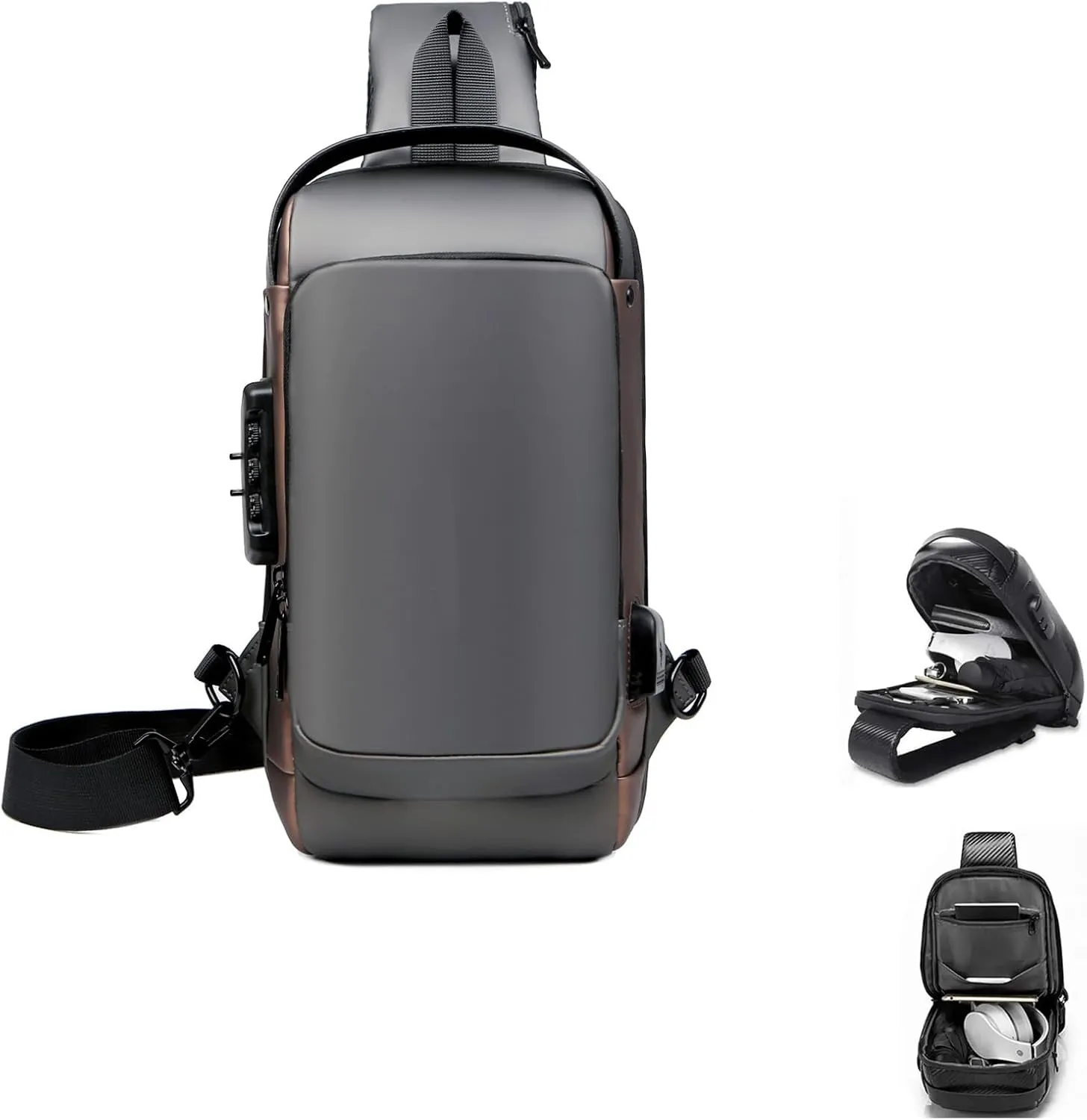 Auricz Bag, New Carbon Fiber Streamline Anti-Theft Sling Bag, Sports Crossbody Anti-Theft Shoulder Bag