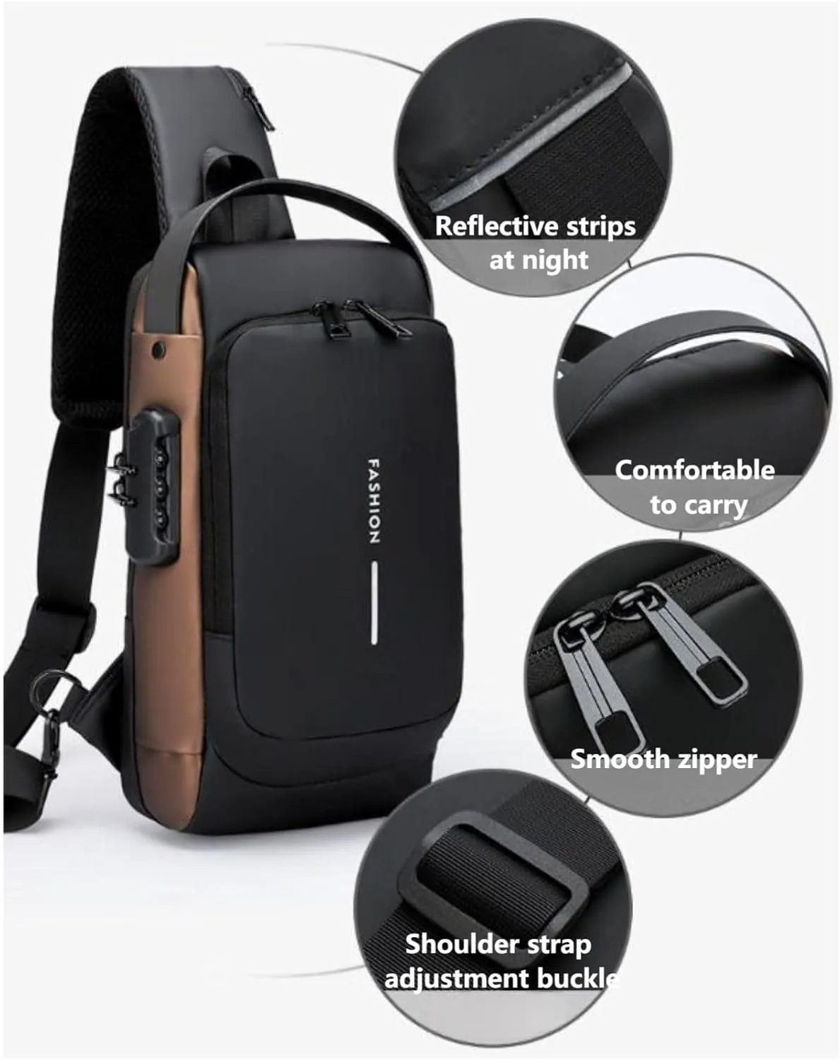 Auricz Bag, New Carbon Fiber Streamline Anti-Theft Sling Bag, Sports Crossbody Anti-Theft Shoulder Bags, Waterproof