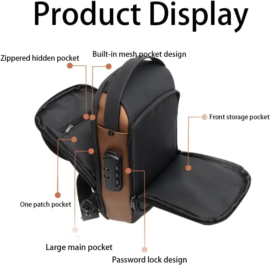 Auricz Sling Bag,New Carbon Fiber Streamline Anti-Theft Sling Bag, for Travel Gym Sports,Anti-Theft and Waterproof (Dark Blue)