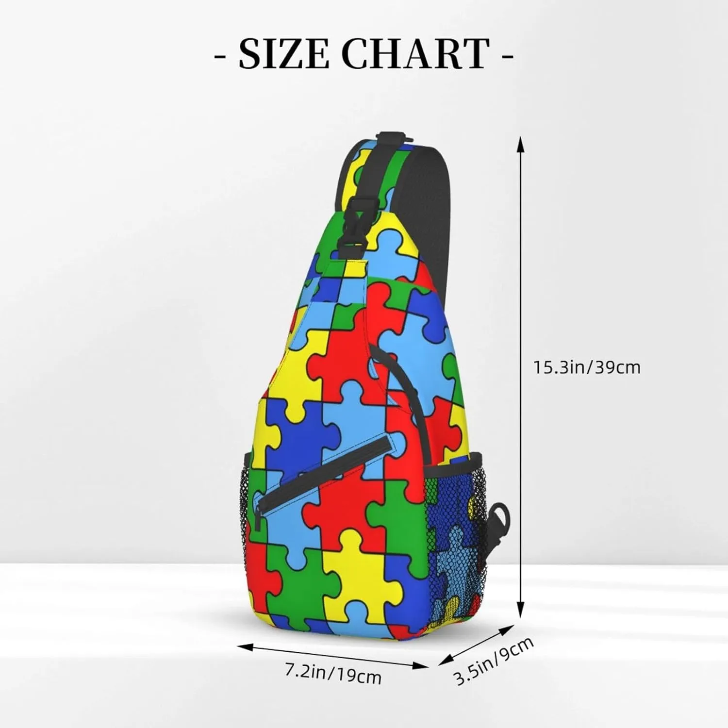 Autism Awareness Bags Women Men Autism Chest Sling Backpack Daypack Crossbody Bag for Outdoors Hiking Traveling