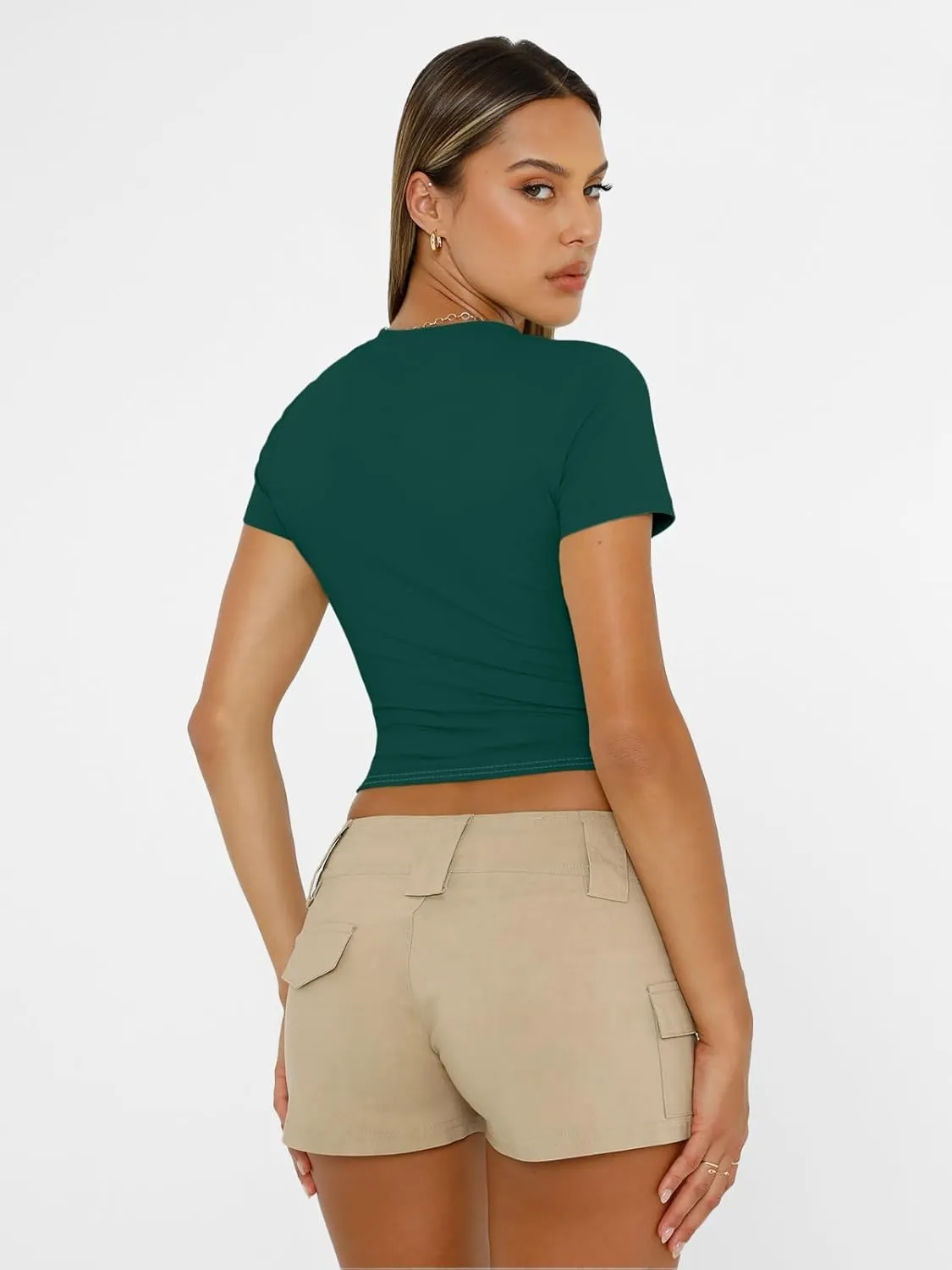 AUTOMET Womens Short Sleeve T Shirts Basic Summer 2025 Workout Tops Crew Neck Gym Crop Tops Trendy Y2K Clothes
