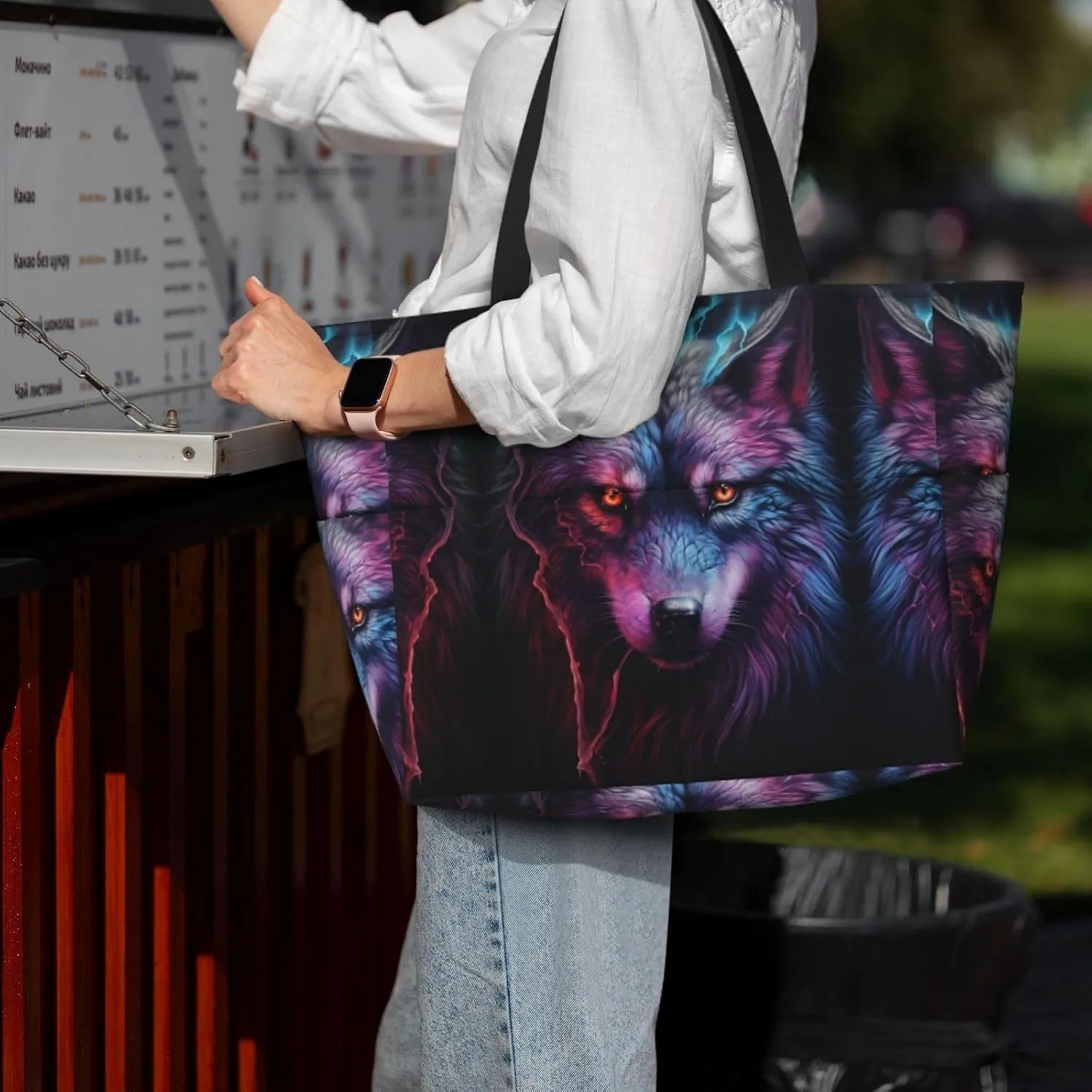 Bad Boy Red Wolf Spacious Large Capacity Beach Travel Bag - Foldable Beach Bag Tote Bag With Zipper
