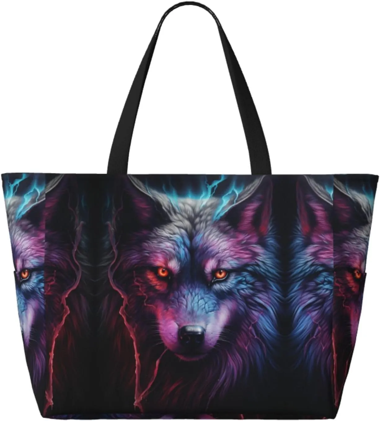 Bad Boy Red Wolf Spacious Large Capacity Beach Travel Bag - Foldable Beach Bag Tote Bag With Zipper