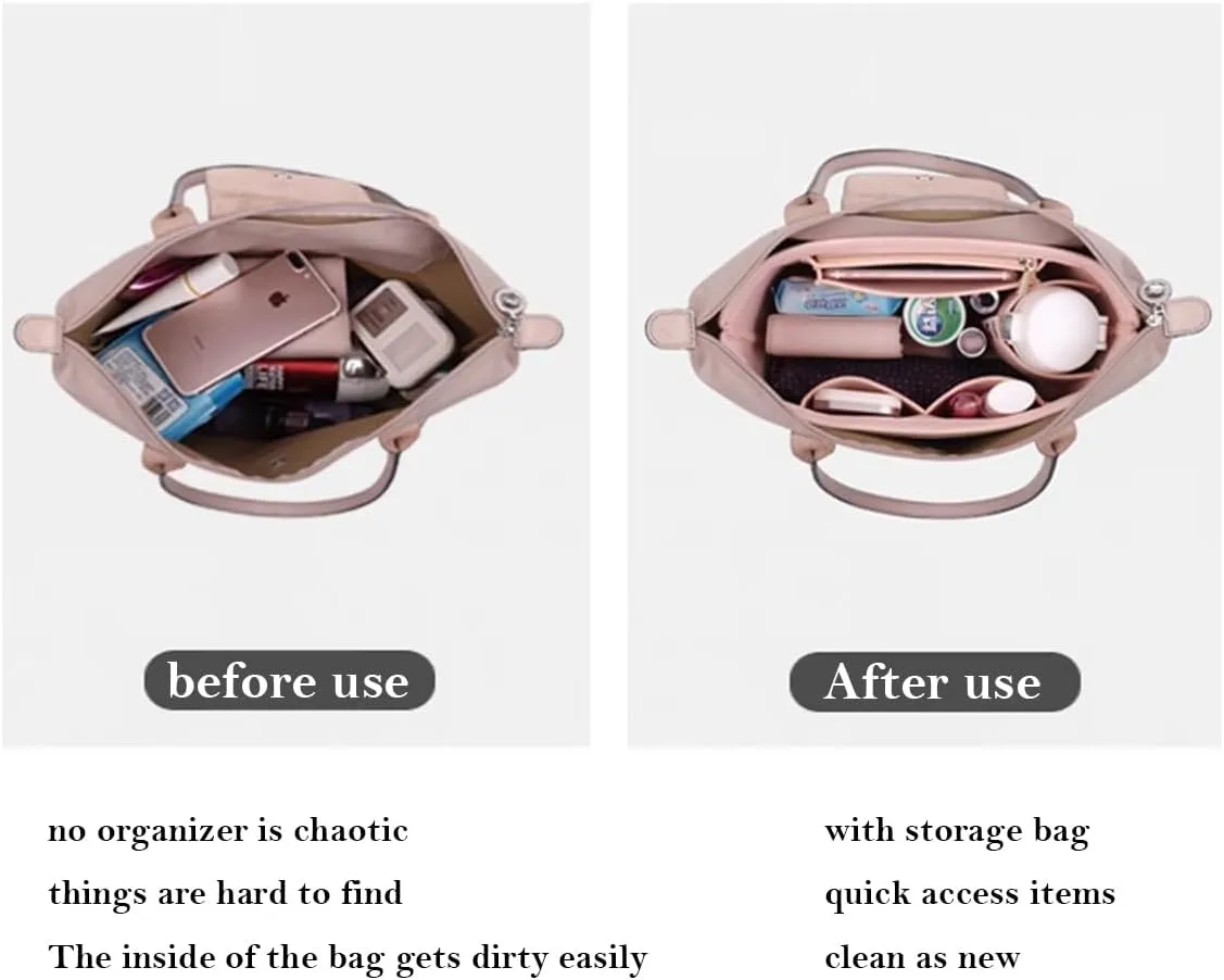 Bag Insert Organizer, purse accessories, Suitable For Longchamp long handle tote organizer (Grey, L（long handle）)