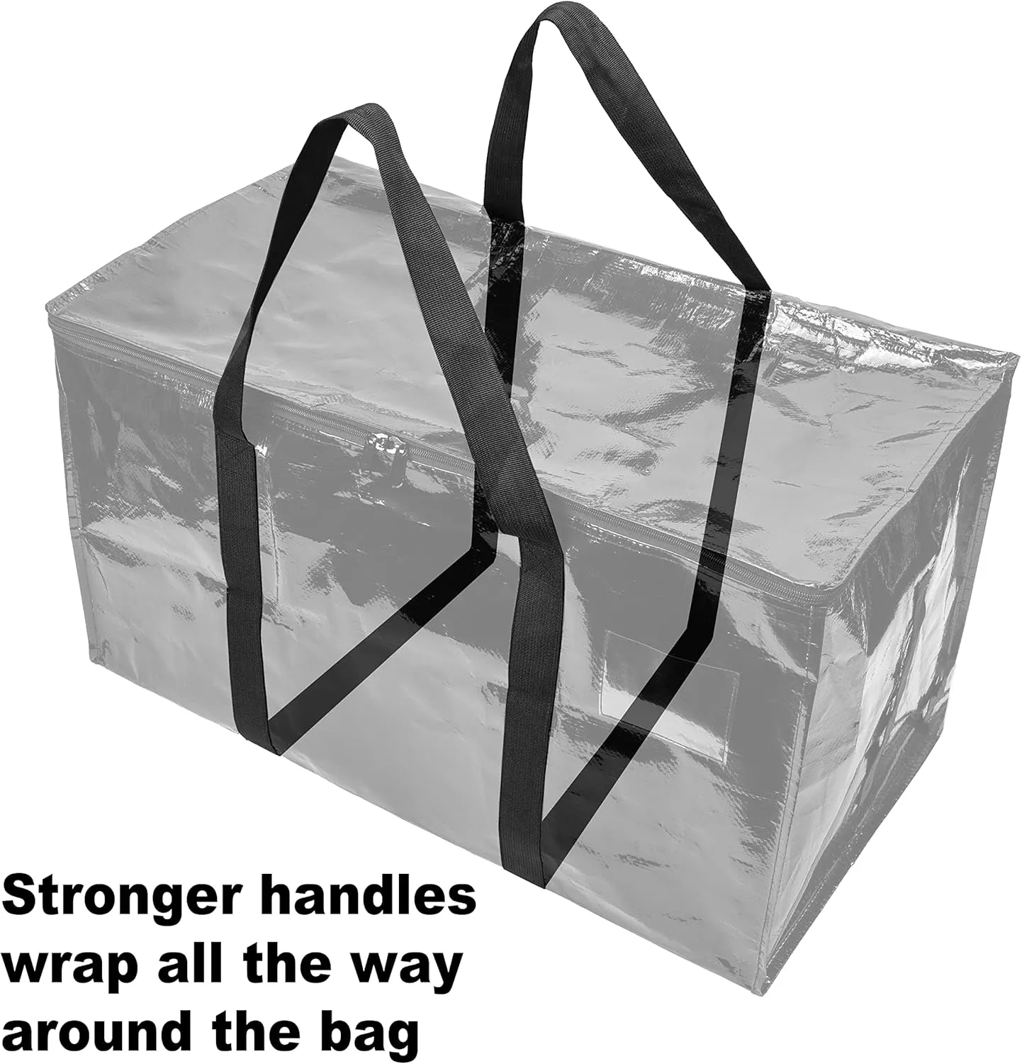 BAG-THAT! 10 - Pack Heavy Duty Large Moving Bags, with Strong Zipper and Comfortable Handles Durable & Sturdy Clothes packing Storage Bags Totes Bins Packing Moving Boxes College Supplies for moving.