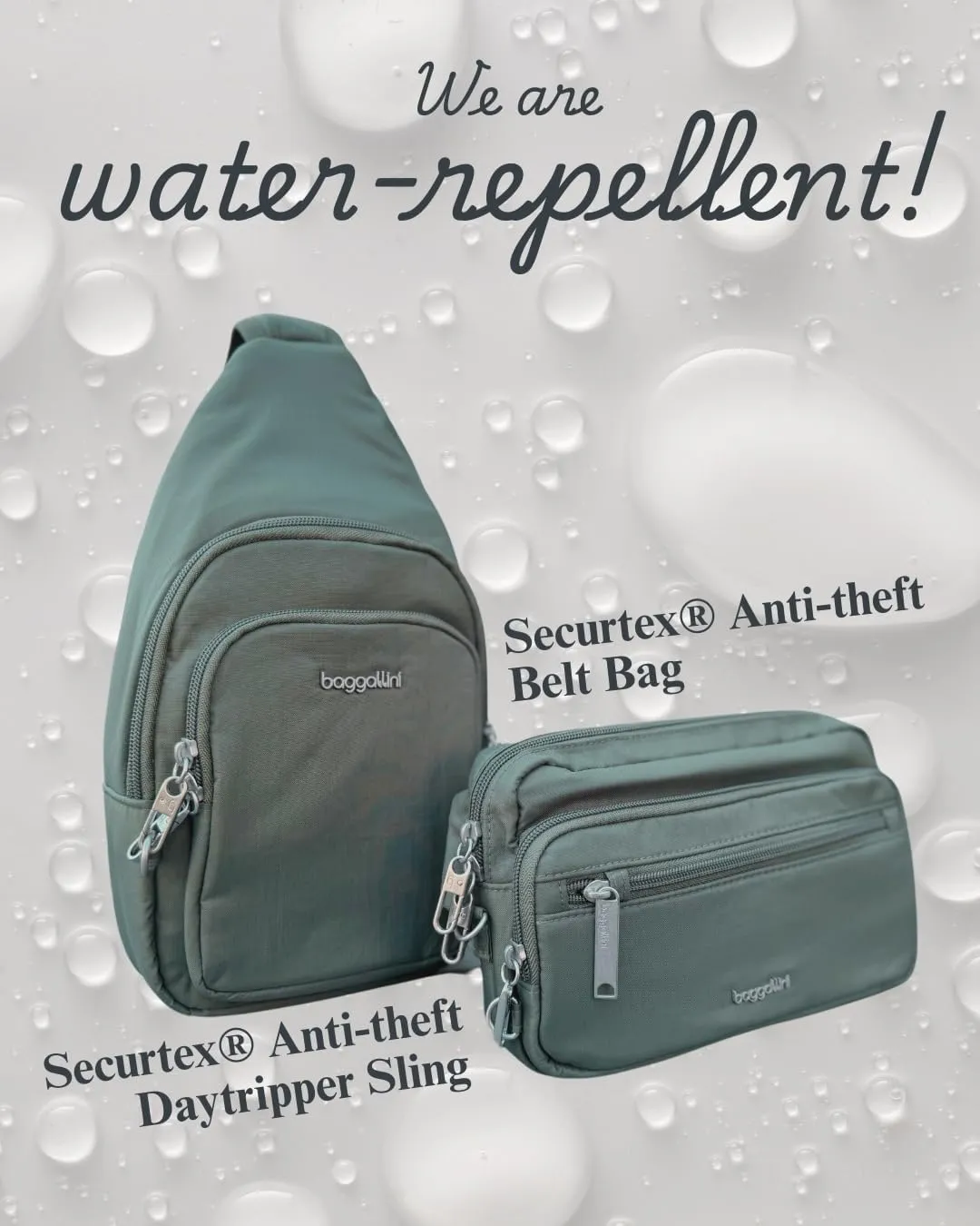 Baggallini Anti-Theft Daytripper Sling 7x12 Crossbody Travel Safe Bag W/Securtex Locking Zippers, Slash-Resistant & RFID