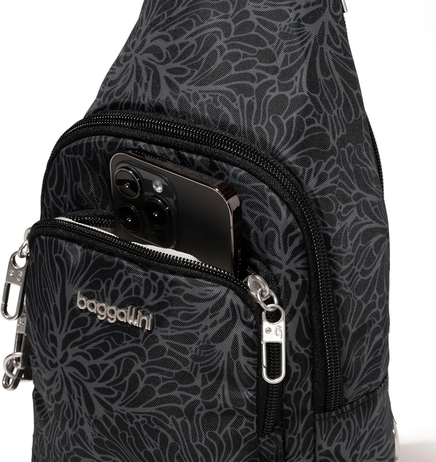 Baggallini Anti-Theft Daytripper Sling 7x12 Crossbody Travel Safe Bag W/Securtex Locking Zippers, Slash-Resistant & RFID