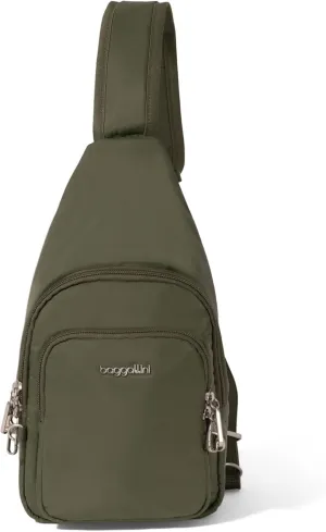 Baggallini Anti-Theft Daytripper Sling 7x12 Crossbody Travel Safe Bag W/Securtex Locking Zippers, Slash-Resistant & RFID