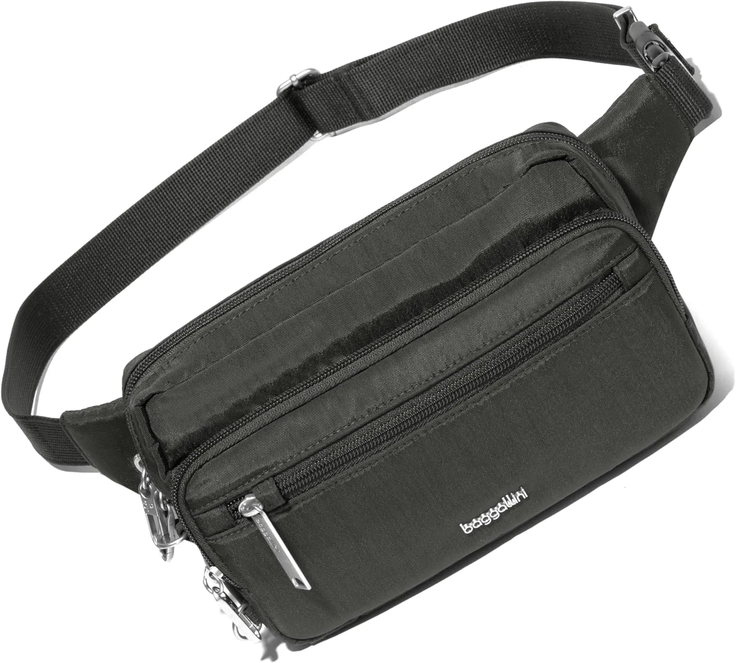 Baggallini Securtex Anti-Theft Belt Fanny Pack for Women RFID Wallet Locking Zipper-Travel Bag Crossbody Purse