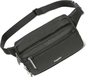Baggallini Securtex Anti-Theft Belt Fanny Pack for Women RFID Wallet Locking Zipper-Travel Bag Crossbody Purse