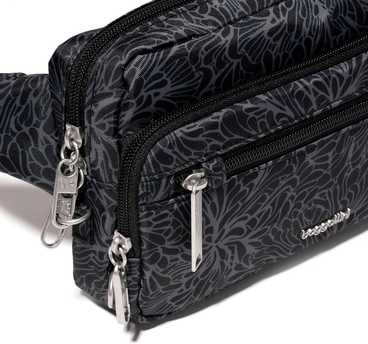 Baggallini Securtex Anti-Theft Belt Fanny Pack for Women RFID Wallet Locking Zipper-Travel Bag Crossbody Purse