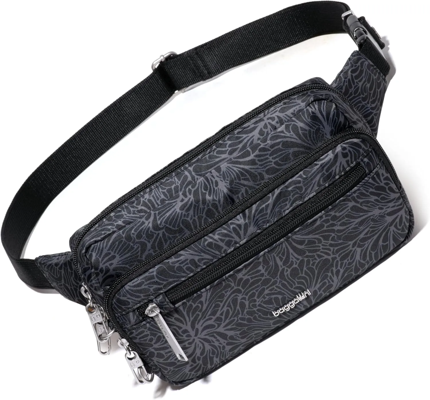 Baggallini Securtex Anti-Theft Belt Fanny Pack for Women RFID Wallet Locking Zipper-Travel Bag Crossbody Purse