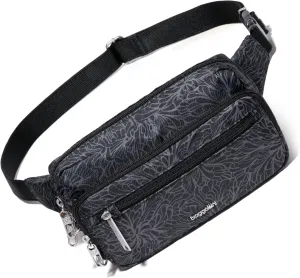 Baggallini Securtex Anti-Theft Belt Fanny Pack for Women RFID Wallet Locking Zipper-Travel Bag Crossbody Purse