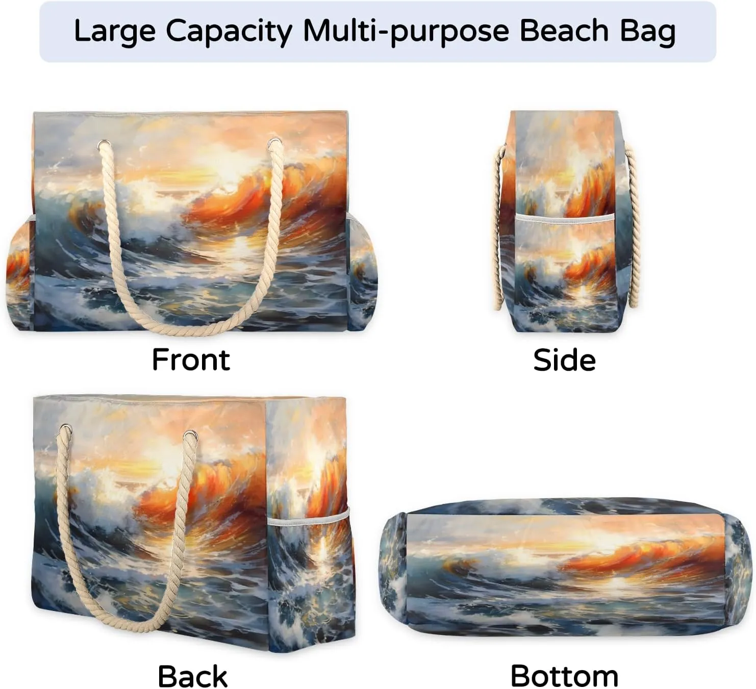 Bags for Women, Large Waterproof Beach Tote Bag for Gym Grocery Travel