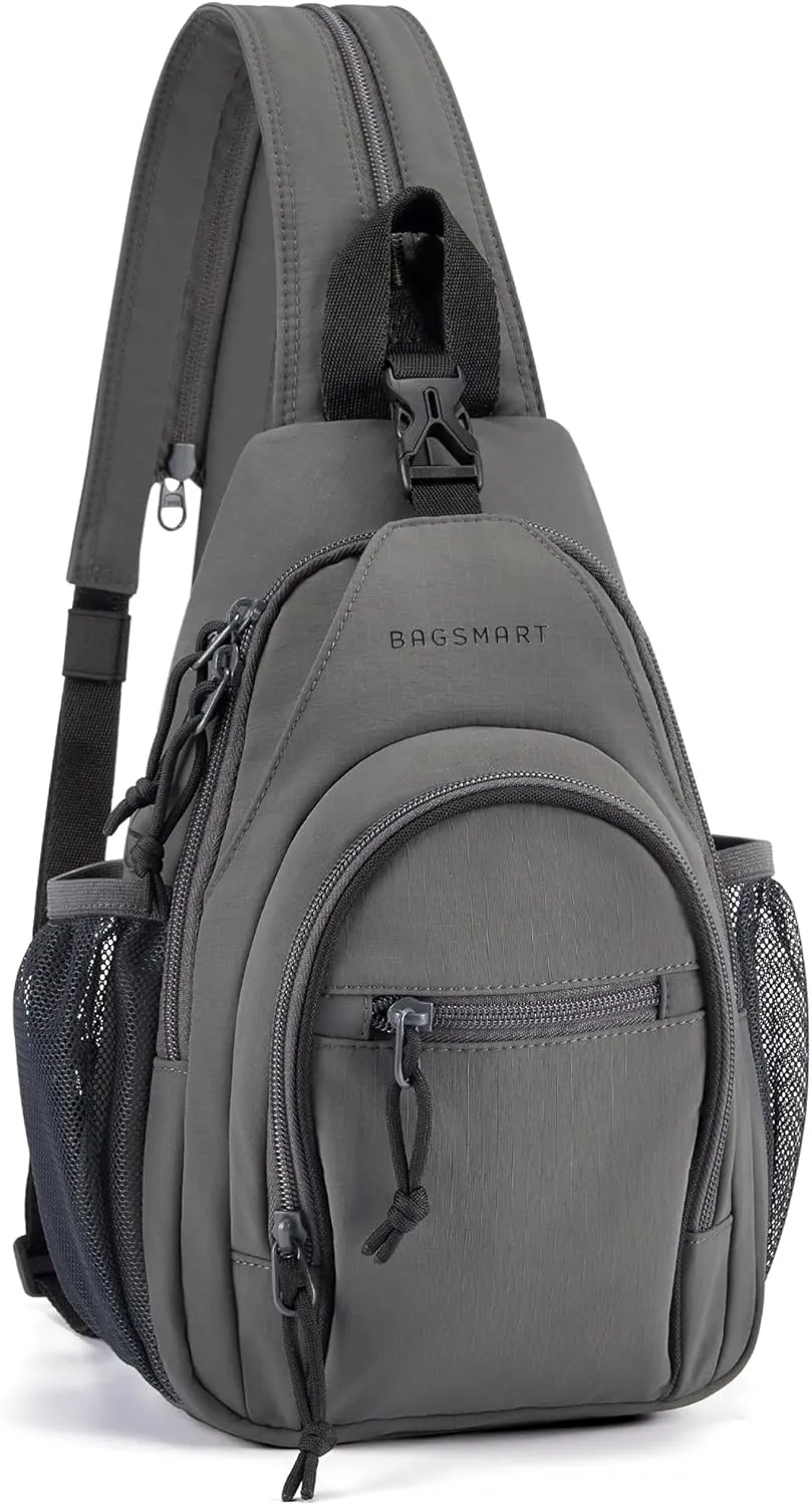 BAGSMART Crossbody Sling Bag for Men Women, Small Sling Backpack Shoulder Bag, Anti-Theft Chest Daypack