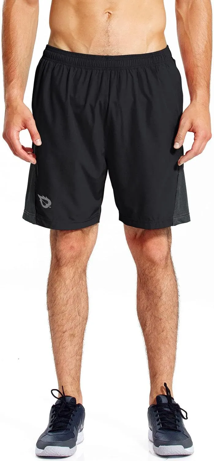 baleaf Men's 7" Running Shorts with Mesh Liner Zipper Pocket for Athletic Workout Gym