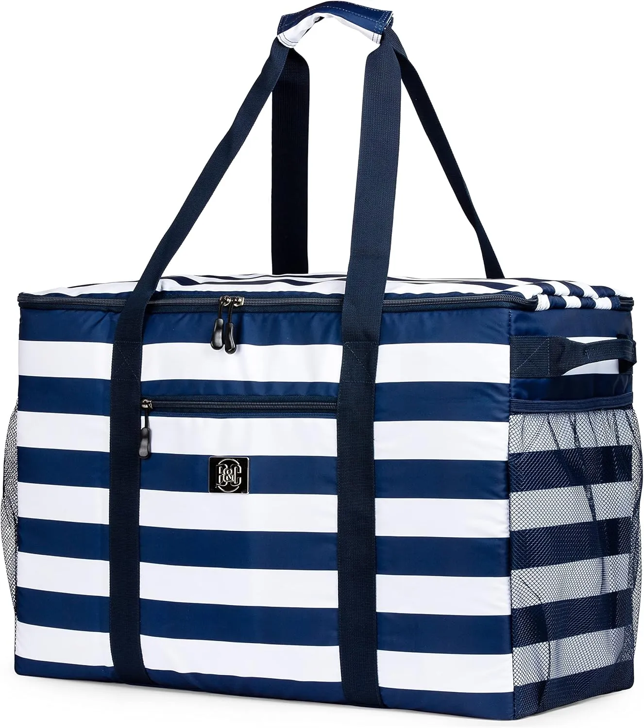 BANG&CARSEN Extra Large Beach Bag With Zipper - XXL Beach Tote Bag For Women With Many Pockets