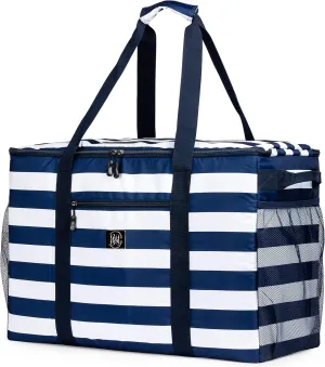 BANG&CARSEN Extra Large Beach Bag With Zipper - XXL Beach Tote Bag For Women With Many Pockets