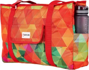 Beach Bag and Pool Bag Has Cooler Pocket, 7 Pockets Total, Zip Top. Family Size Waterproof Beach Tote