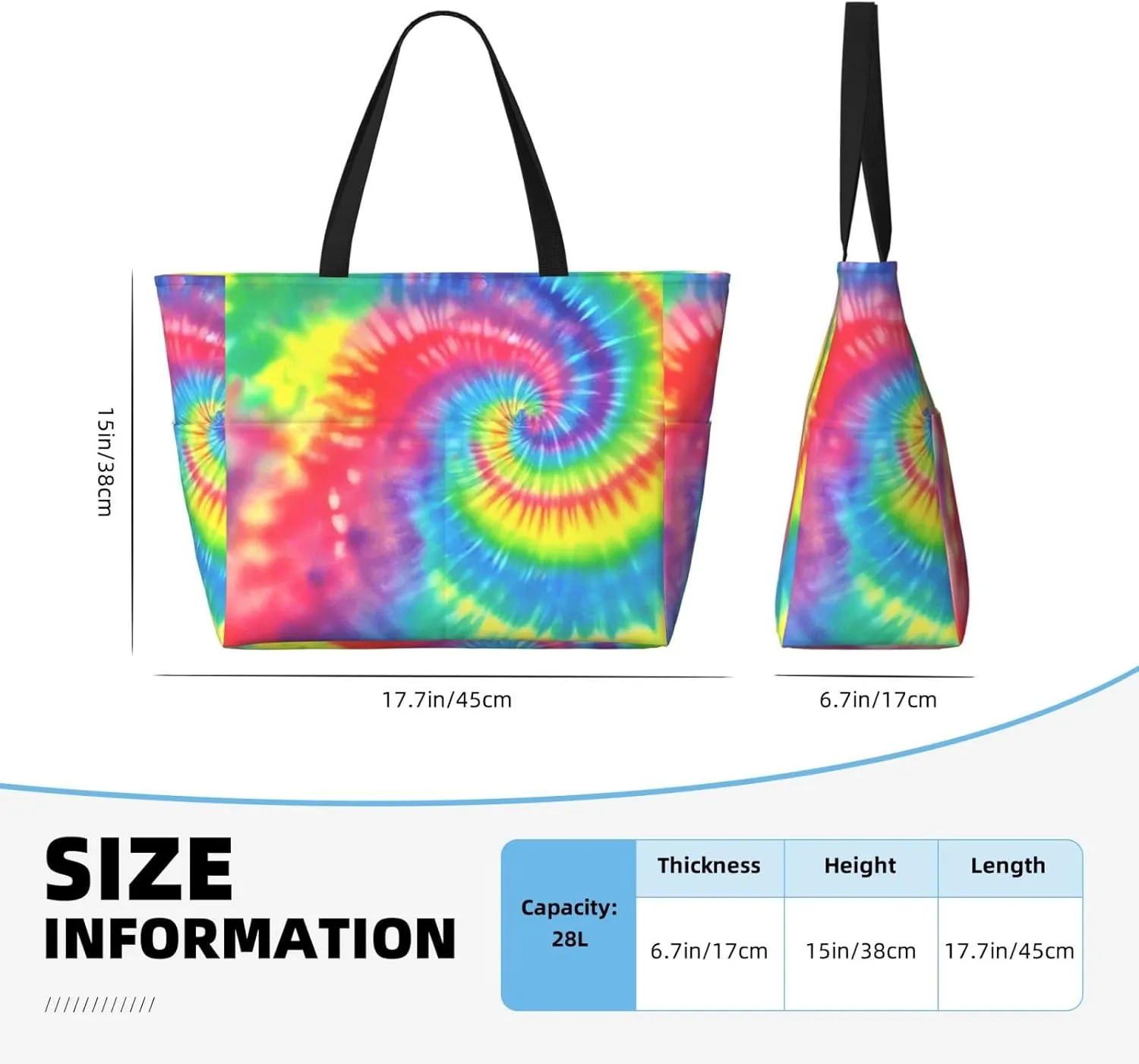 Beach Bag, Extra Large Waterproof Sandproof Tote with Multi Pockets, Lightweight for Travel, Pool, Outdoor