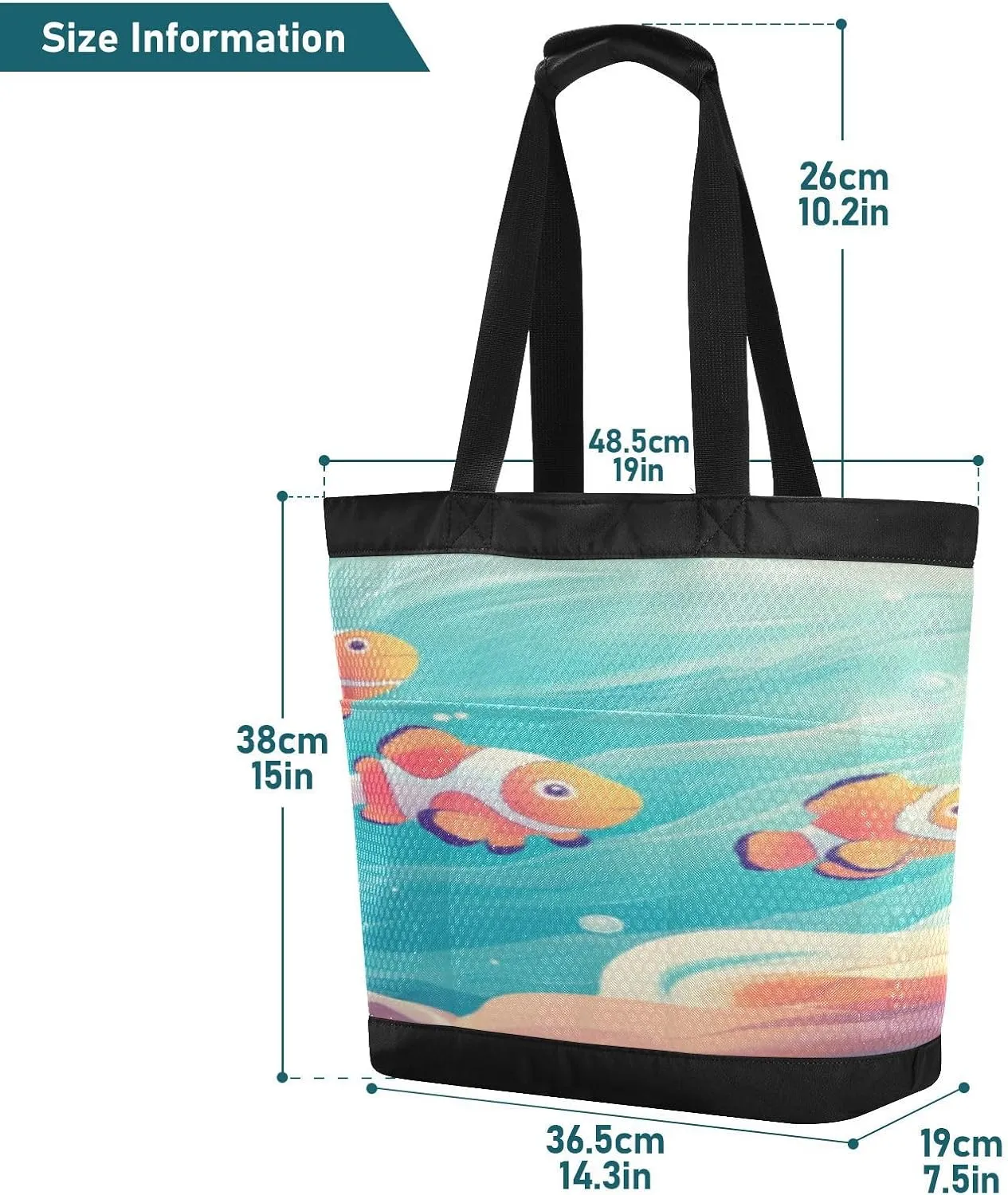 Beach Bag for Women Waterproof Sandproof Mesh Beach Tote Bag with Zipper and Pockets 1F