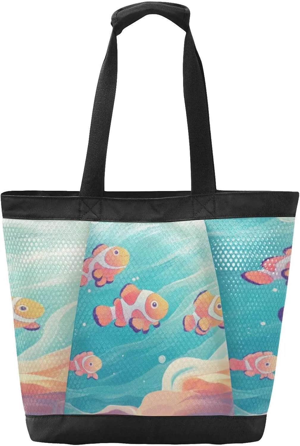 Beach Bag for Women Waterproof Sandproof Mesh Beach Tote Bag with Zipper and Pockets 1F