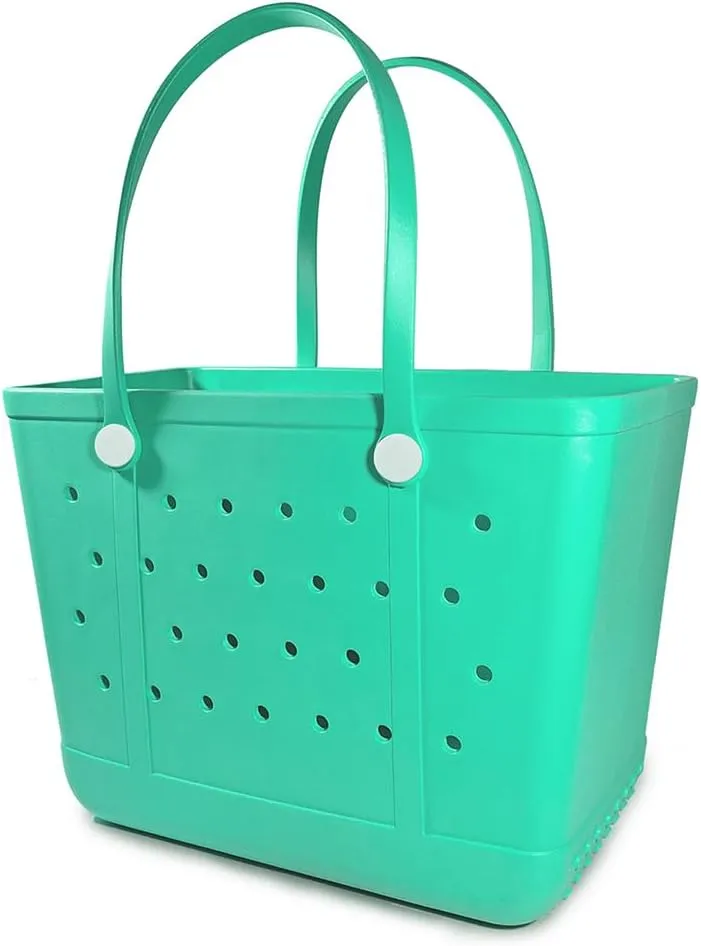 Beach Bag X Large Rubber Beach Tote Bag, Waterproof Washable Open for Women Croc Bag Hand Bag for Beach Pool Yoga