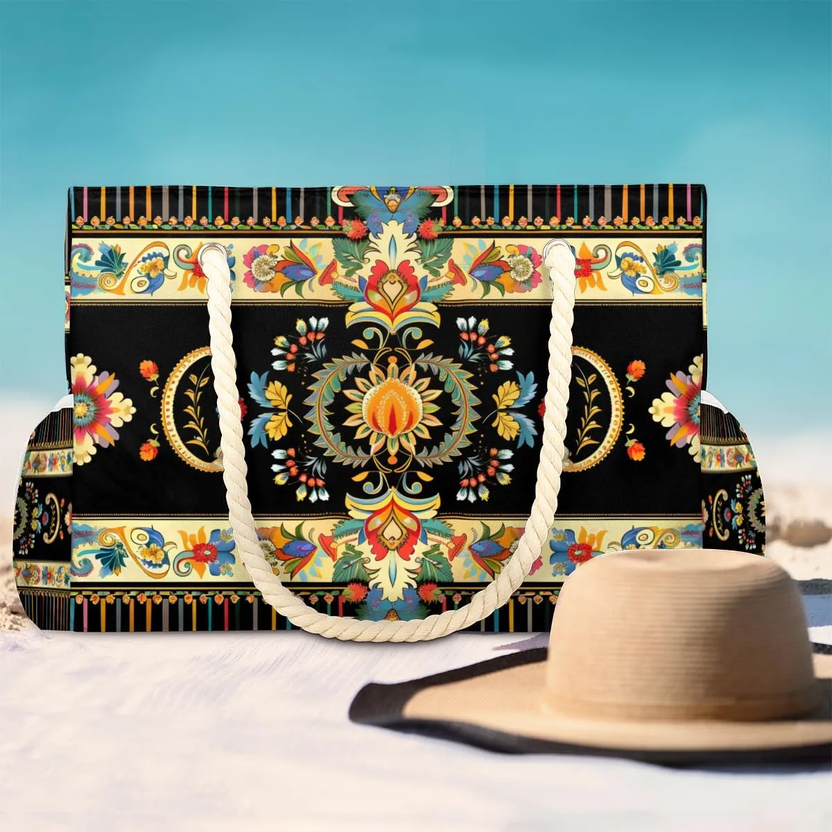 Beach Bags for Women Large Beach Tote Bag with Zipper Waterproof Sandproof Swim Pool Bag