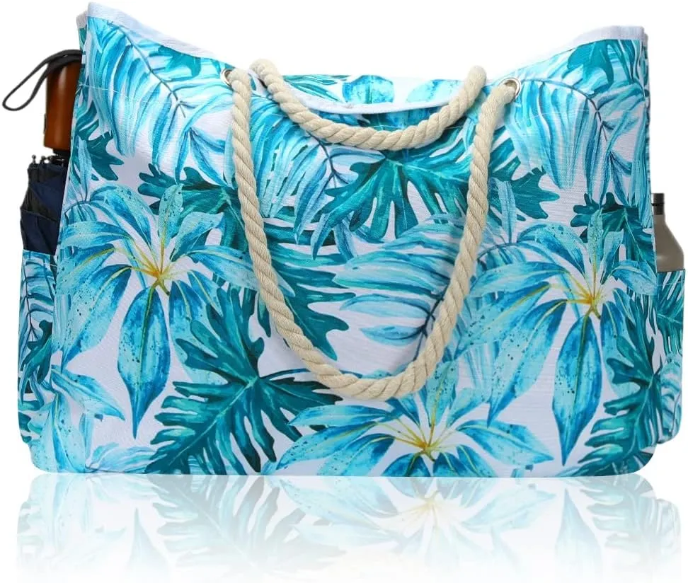 Beach Bags for Women, Tote Bag,Large Waterproof Beach Tote Bag with Zipper Travel Duffel Bag Waterproof Sandproof Swim Pool Bag 21.6 Inch