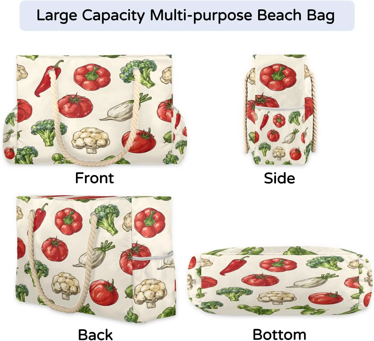 Beach Bags for Women Waterproof Sandproof Large Beach Tote Bag with Zipper Swim Pool Bag for Travel Outdoor