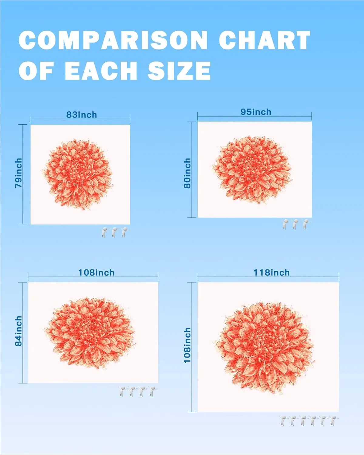 Beach Blanket, Hand Drawn Art Orange Daisy Dahlia Blooming Flower Beach Mat 83"x79" Large Picnic Blanket,Sandproof Waterproof Outdoor Beach Blankets for Travel Camping Hiking Beach Vacation