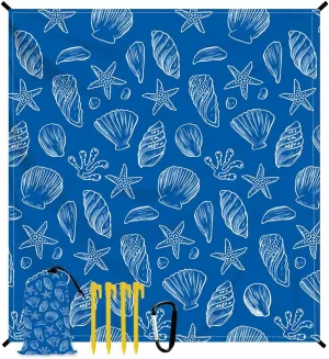 Beach Blanket Waterproof Sandproof Oversized, Extra Large Beach Mat 79" X 87"/110"x118" for 1-8 Adults Sand Free, Quick Drying Durable Outdoor Picnic Mat for Beach Travel Camping Hiking