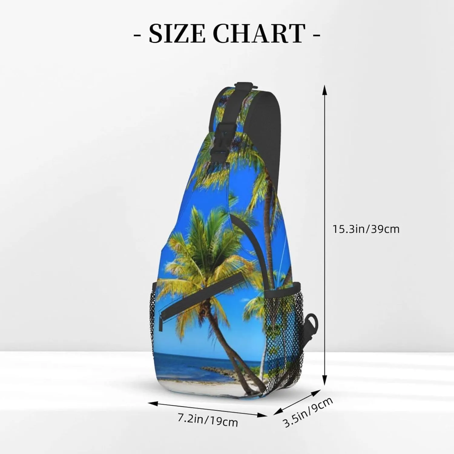 Beach Sling Bag Palm Crossbody Chest Daypack Casual Backpack Beach Shoulder Bag