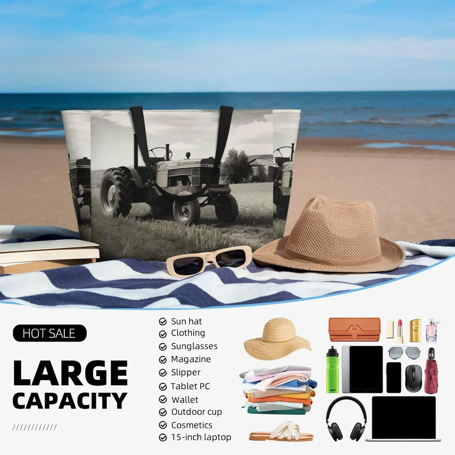 Beach Tote Bag for Women Oversized Travel Weekender Bags Underwater Turtle Waterproof Pool Bag Beach Accessories