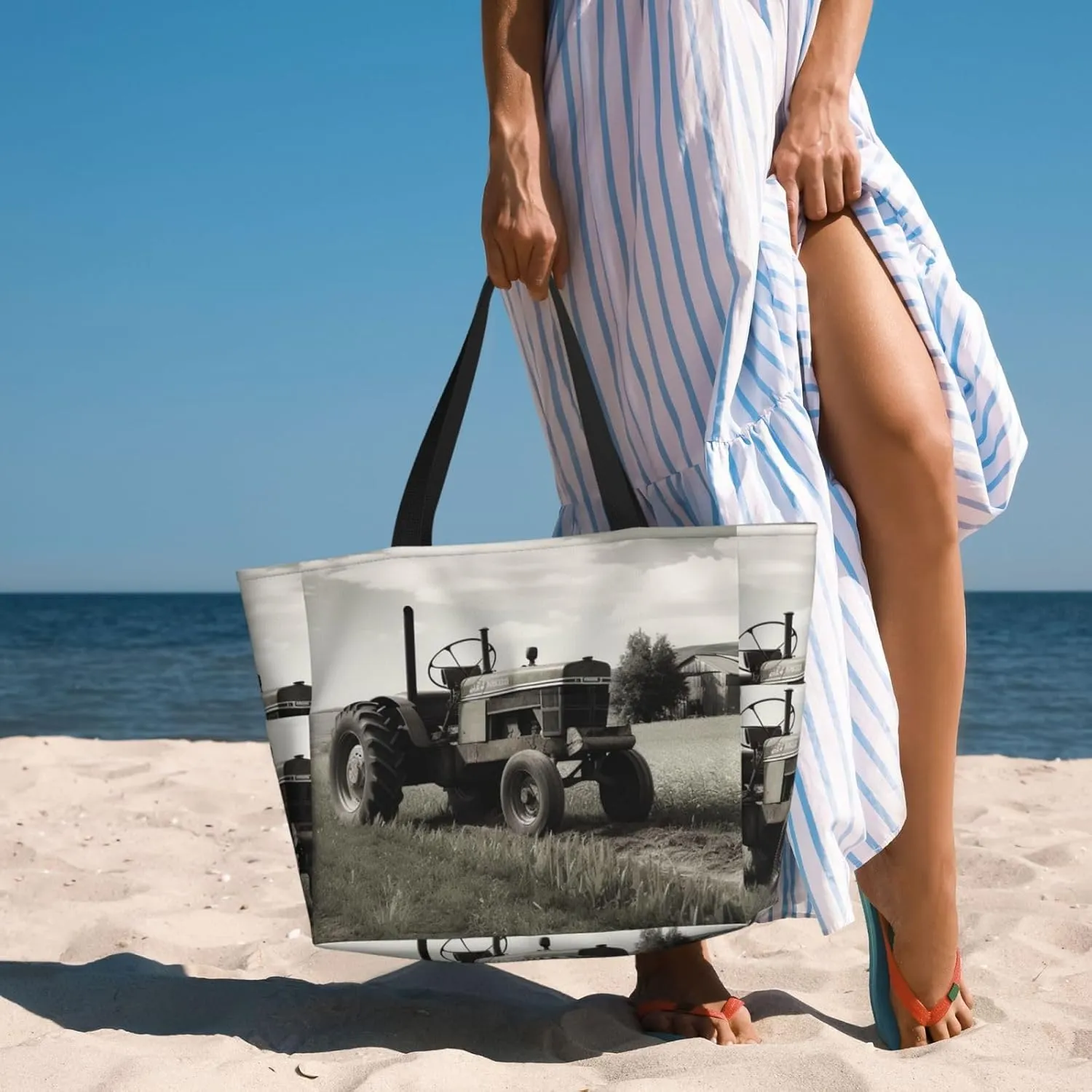 Beach Tote Bag for Women Oversized Travel Weekender Bags Underwater Turtle Waterproof Pool Bag Beach Accessories