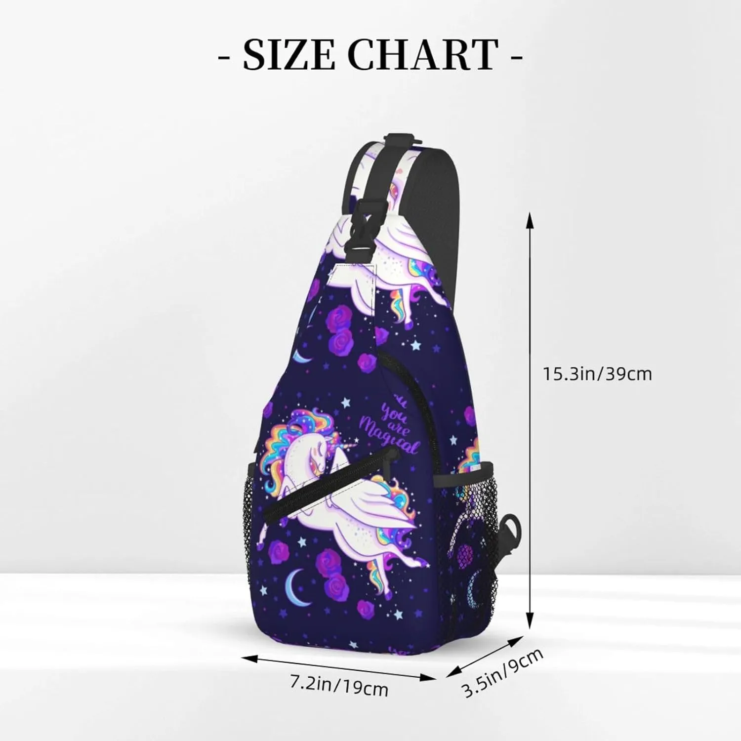 Beautiful Rainbow Unicorns You Are Magical Chest Sling Bag Crossbody Shoulder Backpack Bag Gym Cycling Daypack Travel Hiking Cross Bag