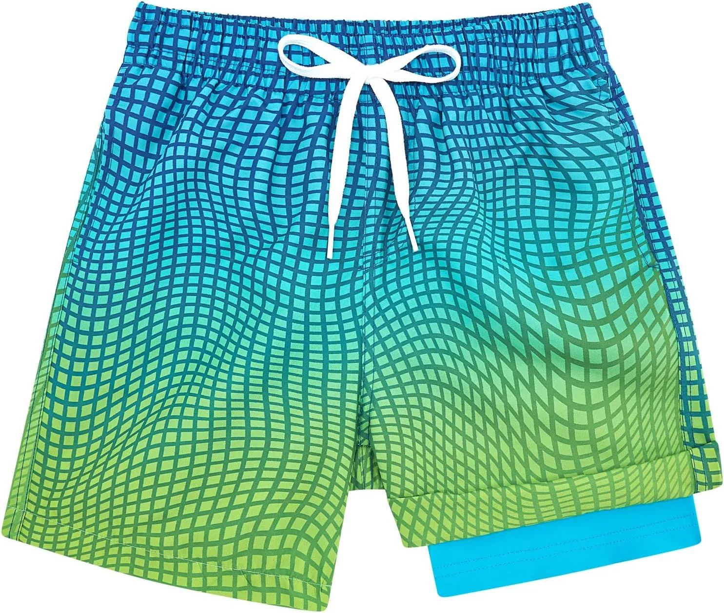 Belovecol Boys Swim Trunks with Compression Liner Anti-Chafe Swim Shorts Quick Dry UPF 50  Bathing Suits Swimwear 7-20T