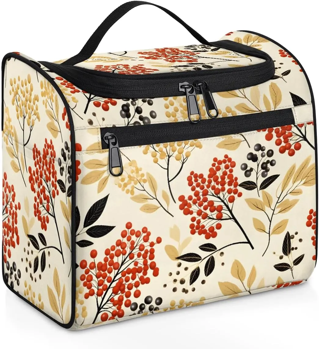 Berry Berris Toiletry Bag Hanging Travel Organizer for Men and Women Fruit Makeup Cosmetic Case for Toiletries Accessories Water-resistant Bathroom Dopp Kit Shaving Bag