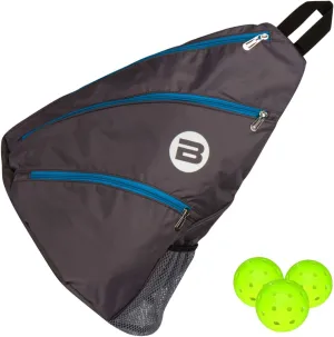 BESTA Premium Pickleball Bag. Padded Sling Bag with 3 Compartments, Water Bottle Holder and Adjustable Strap that Switches Sides. Holds Several Paddles, Balls and More.
