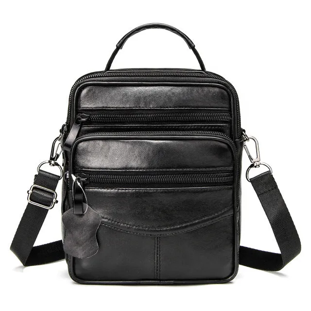 Big Men Handbags Bag Casual Vintage Leather Leather Clearance sale Shoulder Zipper Crossbody Genuine Best-selling collection Messenger Bag Male's Business Men's Bag