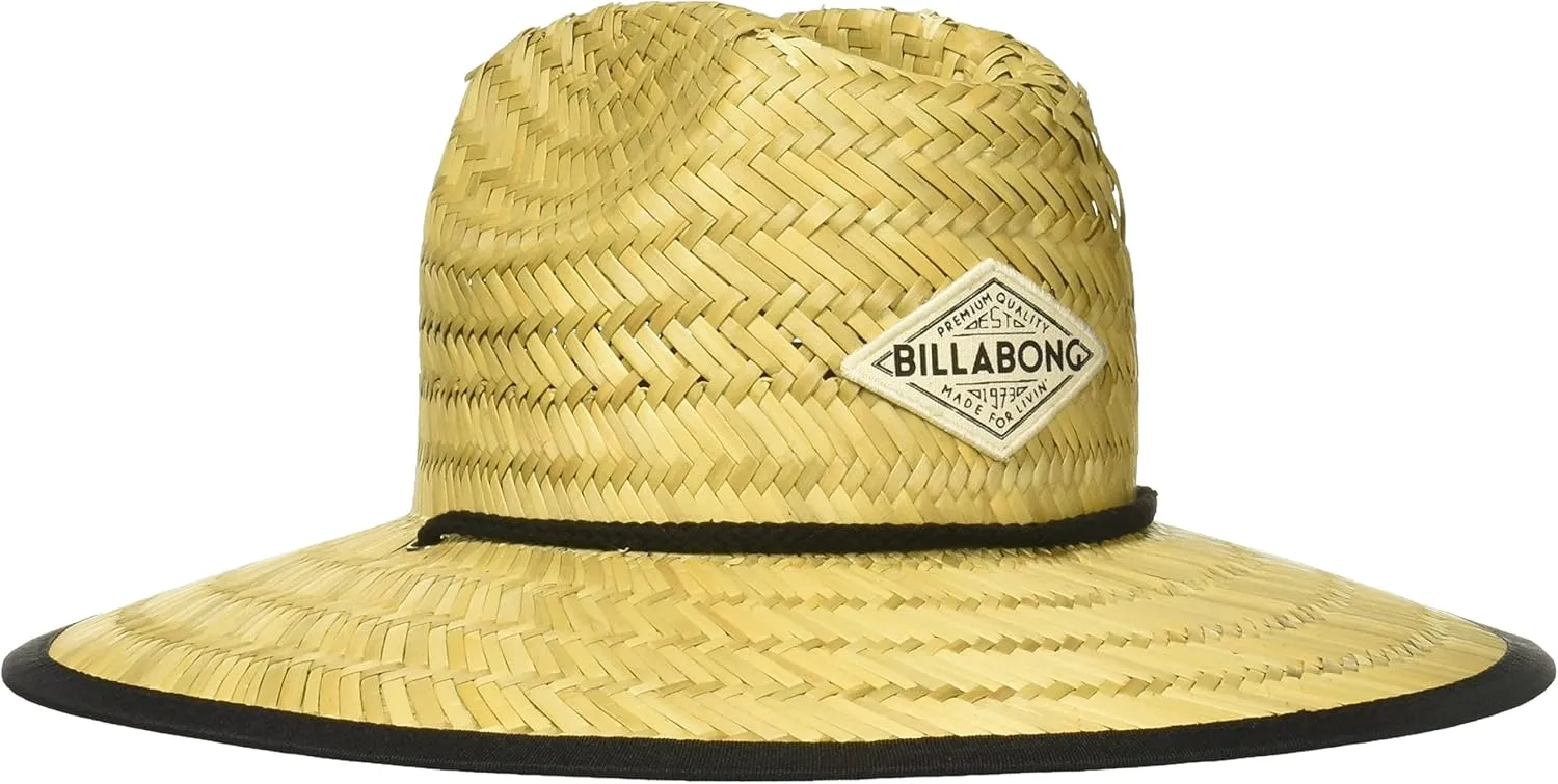 Billabong Women's Tipton Straw Lifeguard Hat, Structured Construction with Printed Fabric Lining Under Brim