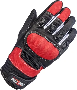 Biltwell | Bridgeport Gloves | Motorcycle Gloves | CE Certified | Knuckle Guard | Impact Protection | Finger Vents | Red Black