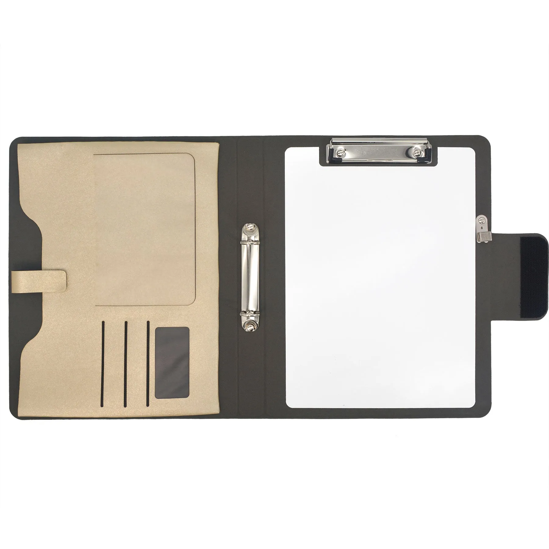 Binder Organizer Portfolio Case, 2-Ring Binder Padfolio with Whiteboard Clipboard and Expanded Document Bag, Padfolio Ring Binder Business Organizer Folder Case