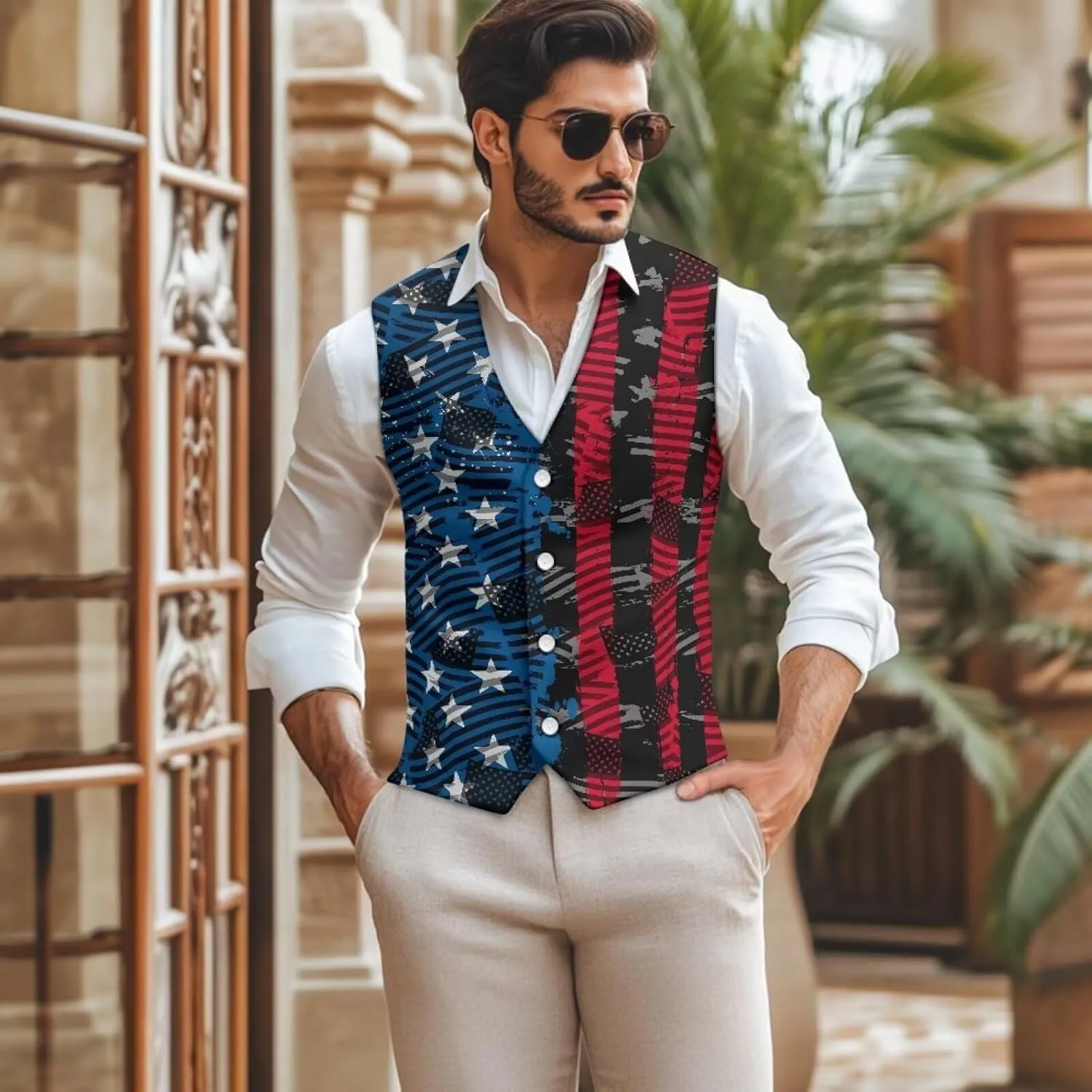 Biyejit Men's Suit Vest Business Formal Dress Waistcoat Slim Fit Vests for Men for Suit or Tuxedo Wedding Dress
