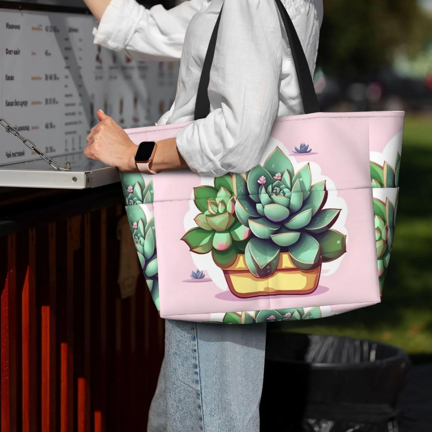 Black And White Lines Spacious Large Capacity Beach Travel Bag - Foldable Beach Bag Tote Bag With Zipper