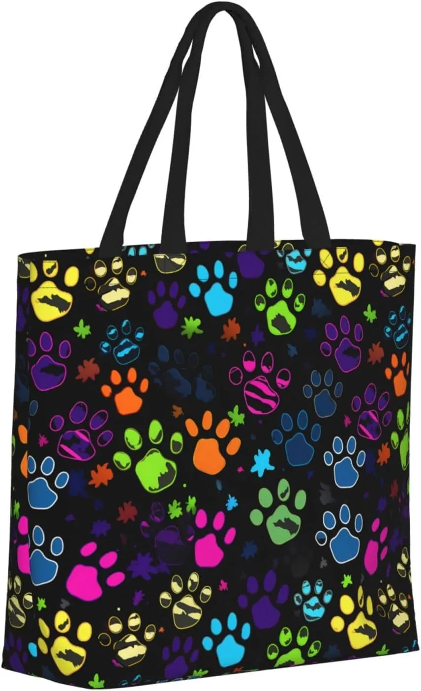 Black Sunflowers Tote Bag for Women, Reusable Grocery Shopping Tote Bags with Zipper, Casual Shoulder Bag Handbags