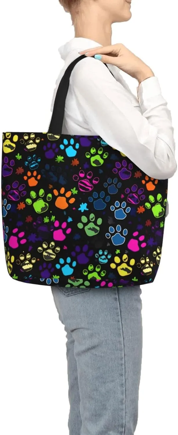 Black Sunflowers Tote Bag for Women, Reusable Grocery Shopping Tote Bags with Zipper, Casual Shoulder Bag Handbags